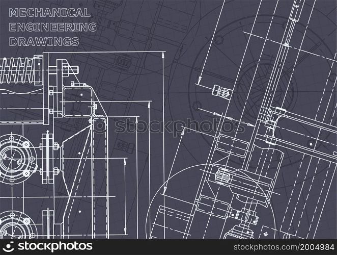 Blueprint. Vector engineering illustration. Computer aided design systems. Instrument-making drawings. Mechanical engineering drawing. Technical illustrations, background. Blueprint. Vector engineering illustration. Computer aided design systems