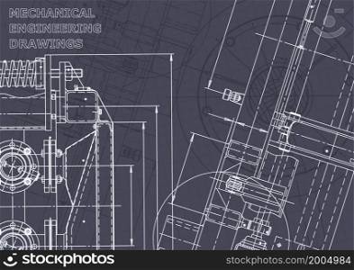 Blueprint. Vector engineering illustration. Computer aided design systems. Instrument-making drawings. Mechanical engineering drawing. Technical illustrations, background. Blueprint. Vector engineering illustration. Computer aided design systems