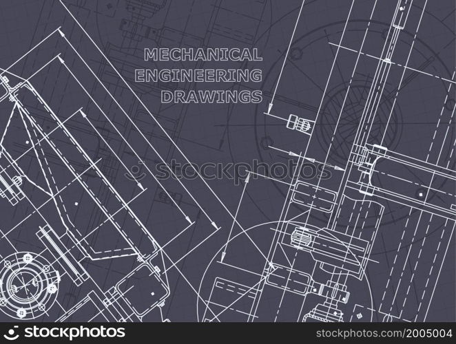 Blueprint. Vector engineering illustration. Computer aided design systems. Instrument-making drawings. Mechanical engineering drawing. Technical. Blueprint. Vector engineering illustration. Computer aided design systems