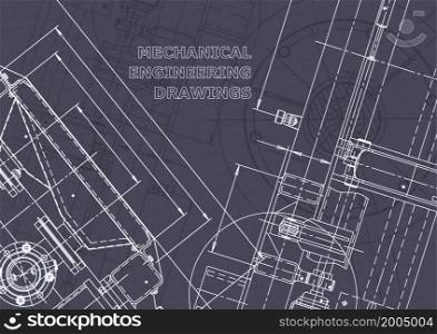 Blueprint. Vector engineering illustration. Computer aided design systems. Instrument-making drawings. Mechanical engineering drawing. Technical. Blueprint. Vector engineering illustration. Computer aided design systems