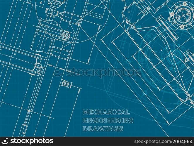 Blueprint. Vector engineering illustration. Corporate style. Mechanical engineering drawing. Blueprint. Corporate style. Mechanical instrument making. Technical