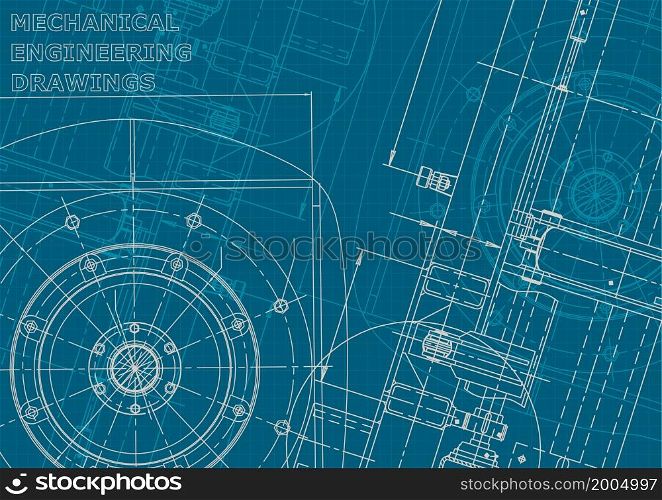 Blueprint. Vector engineering illustration. Cover, flyer banner background Corporate style. Blueprint. Corporate style. Mechanical instrument making. Technical
