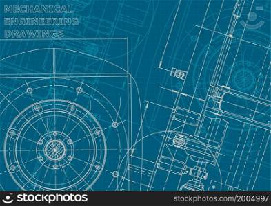 Blueprint. Vector engineering illustration. Cover, flyer banner background Corporate style. Blueprint. Corporate style. Mechanical instrument making. Technical