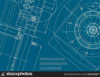 Blueprint. Vector engineering illustration. Cover, flyer, banner, background Corporate style Technical illustrations backgrounds. Blueprint. Corporate style. Mechanical instrument making. Technical