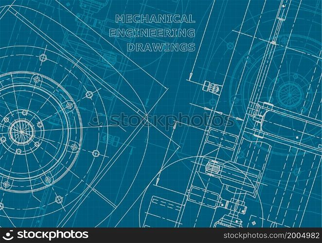 Blueprint. Vector engineering illustration. Cover, flyer, banner, background Corporate style Technical illustrations backgrounds Scheme. Blueprint. Corporate style. Mechanical instrument making. Technical