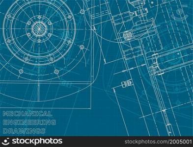 Blueprint. Vector engineering illustration. Cover flyer Corporate style. Blueprint. Corporate style. Mechanical instrument making. Technical
