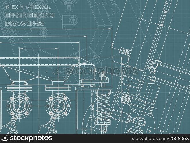 Blueprint. Vector illustration. Computer aided design system. Corporate Identity. Corporate Identity illustration. Cover, flyer, banner, background