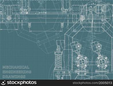 Blueprint. Vector illustration. Computer aided design system. Corporate Identity. Corporate Identity illustration. Cover, flyer, banner, background