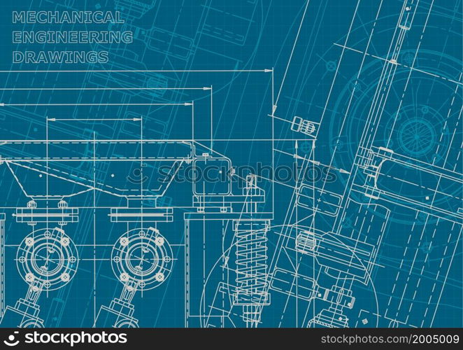 Blueprint. Vector illustration. Computer aided design system. Corporate style. Blueprint. Corporate style. Mechanical instrument making. Technical