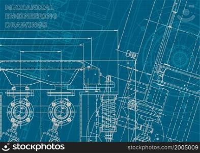Blueprint. Vector illustration. Computer aided design system. Corporate style. Blueprint. Corporate style. Mechanical instrument making. Technical