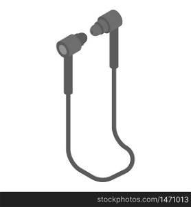 Bluetooth earphone wire icon. Isometric of bluetooth earphone wire vector icon for web design isolated on white background. Bluetooth earphone wire icon, isometric style