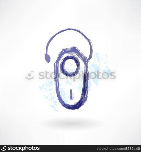 bluetooth headset grunge icon.