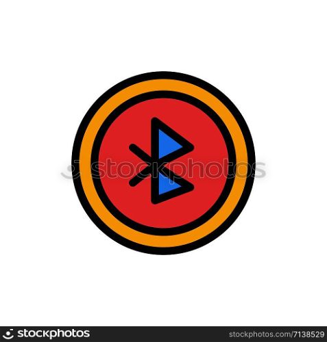 Bluetooth, Ui, User Interface Flat Color Icon. Vector icon banner Template