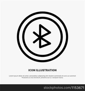 Bluetooth, Ui, User Interface Line Icon Vector