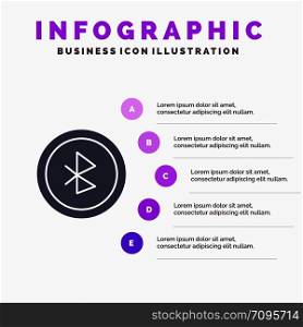 Bluetooth, Ui, User Interface Solid Icon Infographics 5 Steps Presentation Background