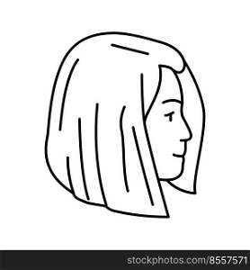 blunt bob hairstyle line icon vector. blunt bob hairstyle sign. isolated contour symbol black illustration. blunt bob hairstyle line icon vector illustration
