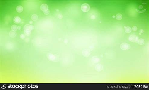 Blur Abstract Image With Shining Lights Vector. Green Bokeh Background. Green Bokeh Background Vector. Abstract Warm Blur And Bokeh Background.