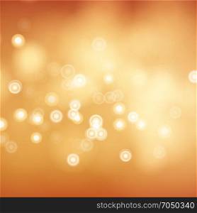 Blur Abstract Image With Shining Lights Vector. Orange Bokeh Background. Orange Bokeh Background Vector. Abstract Warm Blur And Bokeh Background.