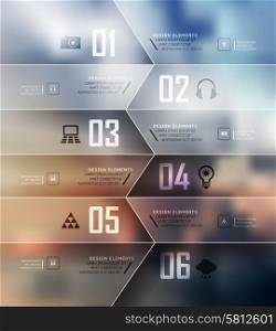 Blur business steb options banner. Vector illustration. can be used for , diagram, number options, step up options, web template, infographics. Blur, shadows background