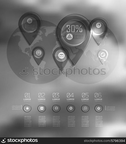 Blur business step transparent and shadows options banner. Vector illustration. can be used for , diagram, number options, step up options, web template, infographics. Blur, shadows background