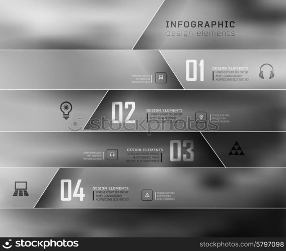 Blur business step transparent and shadows options banner. Vector illustration. can be used for , diagram, number options, step up options, web template, infographics. Blur, shadows background