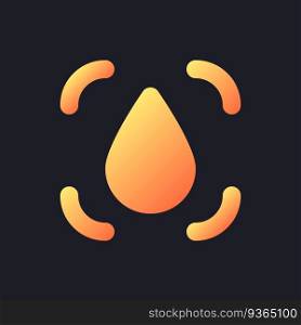Blur transition orange solid gradient ui icon for dark theme. Video effect. Editing tool. Filled pixel perfect symbol on black space. Modern glyph pictogram for web. Isolated vector image. Blur transition orange solid gradient ui icon for dark theme