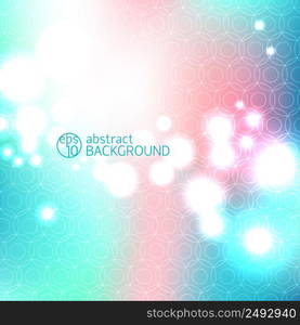 Blurred abstract background with bright multicolor high key bokeh dot and white headline vector illustration. Blurred Abstract Background