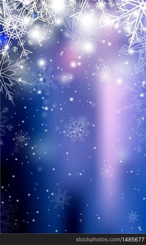 Blurred blue Christmas winter background with sparkles and snowflakes.. Blurred blue Christmas winter background with sparkles and snowf