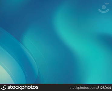 Blurred bright blue and green abstract background with geometric shapes in curves and parallel lines.