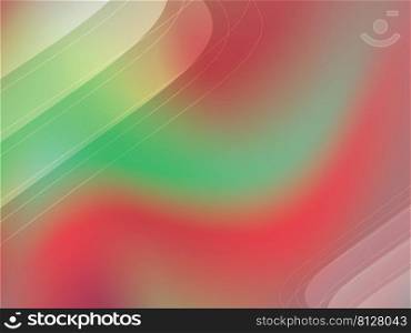 Blurred bright green and red abstract background with geometric shapes in curves and parallel lines.