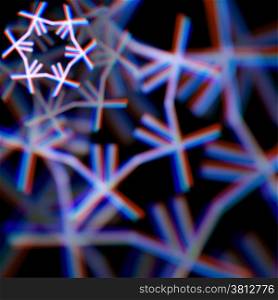 Blurred christmas snowflake sign with color aberrations