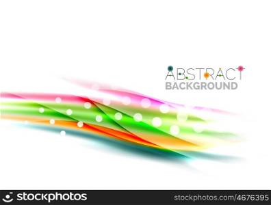 Blurred color waves, lines. Vector abstract background template. Blurred color waves, lines. Vector abstract background with copyspace