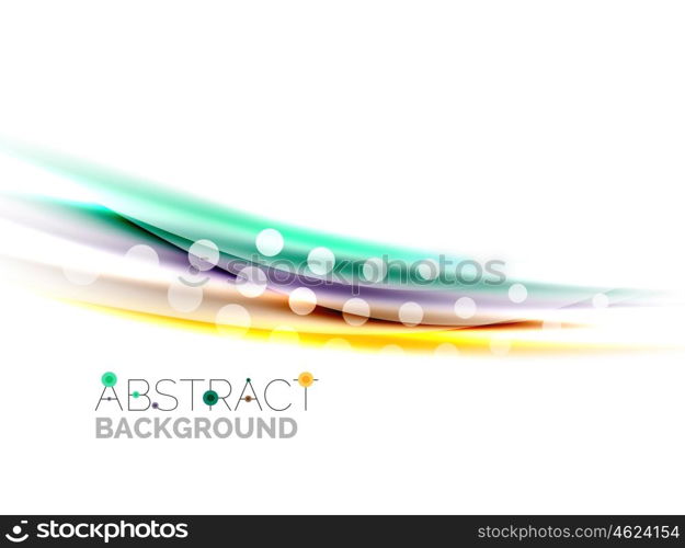 Blurred color waves, lines. Vector abstract background with copyspace