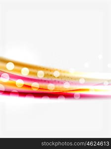 Blurred color waves, lines. Vector abstract background with copyspace