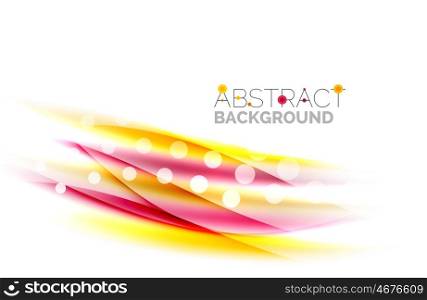 Blurred color waves, lines. Vector abstract background with copyspace