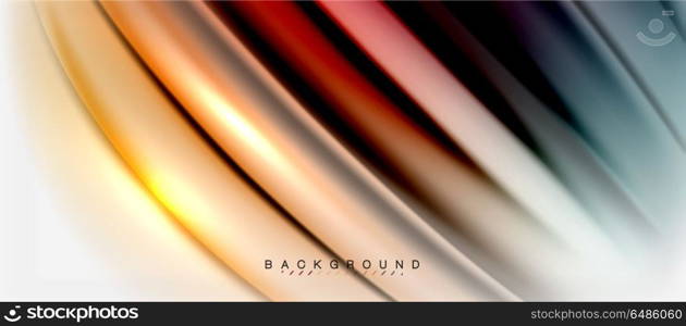 Blurred fluid colors background, abstract waves lines, vector illustration. Blurred fluid colors background, abstract waves lines, mixing colours with light effects on light backdrop. Vector artistic illustration for presentation, app wallpaper, banner or posters