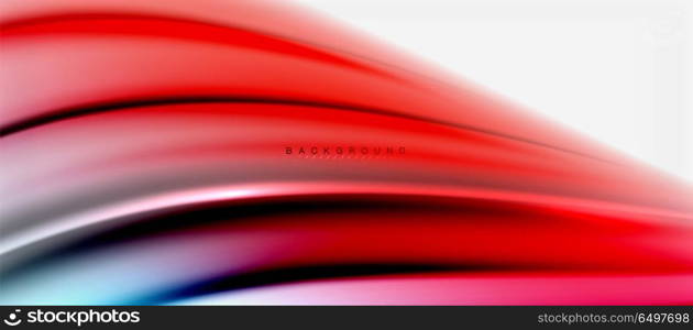 Blurred fluid colors background, abstract waves lines, vector illustration. Blurred fluid colors background, abstract waves lines, mixing colours with light effects on light backdrop. Vector artistic illustration for presentation, app wallpaper, banner or posters