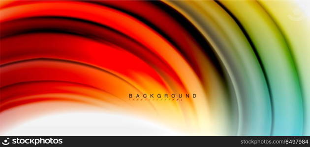 Blurred fluid colors background, abstract waves lines, vector illustration. Blurred fluid colors background, abstract waves lines, mixing colours with light effects on light backdrop. Vector artistic illustration for presentation, app wallpaper, banner or posters