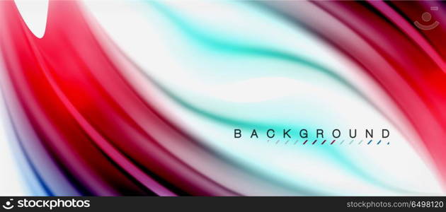 Blurred fluid colors background, abstract waves lines, vector illustration. Blurred fluid colors background, abstract waves lines, mixing colours with light effects on light backdrop. Vector artistic illustration for presentation, app wallpaper, banner or posters