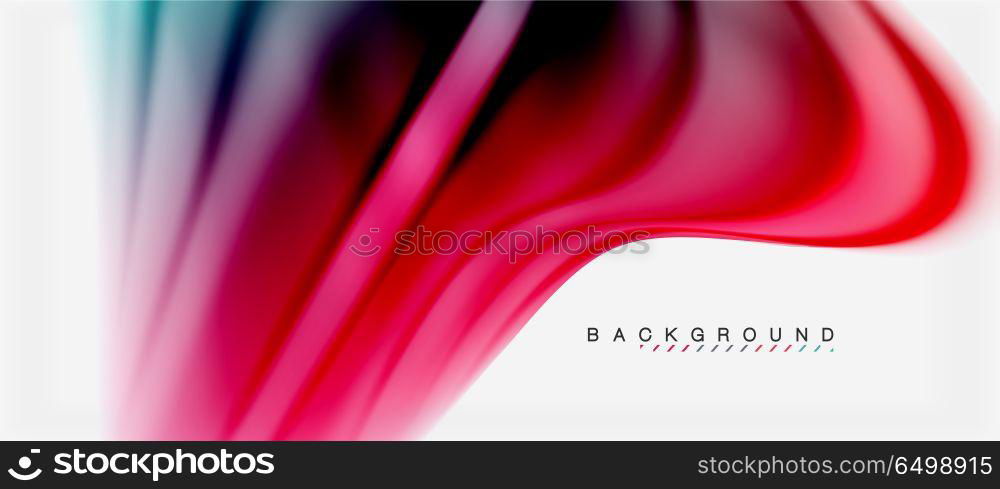 Blurred fluid colors background, abstract waves lines, vector illustration. Blurred fluid colors background, abstract waves lines, mixing colours with light effects on light backdrop. Vector artistic illustration for presentation, app wallpaper, banner or posters