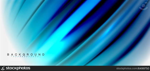 Blurred fluid colors background, abstract waves lines, vector illustration. Blurred fluid blue colors background, abstract waves lines, mixing colours with light effects on light backdrop. Vector artistic illustration for presentation, app wallpaper, banner or posters