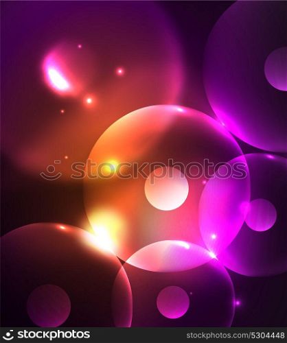 Blurred glowing circles, digital abstract background. Blurred glowing circles, digital abstract background. Vector hi-tech futuristic template