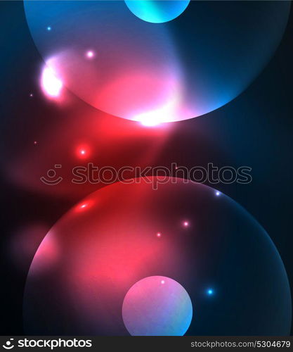 Blurred glowing circles, digital abstract background. Blurred glowing circles, digital abstract background. Vector hi-tech futuristic template