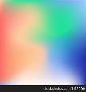 Blurred gradient with colorful green, blue and orange waves for mobile screen