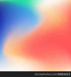 Blurred gradient with colorful green, blue and orange waves for mobile screen