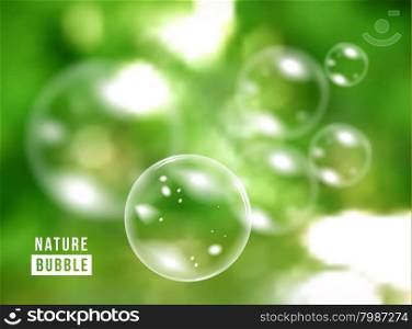 Blurred natural vector background. Blurred natural vector background with soap bubbles