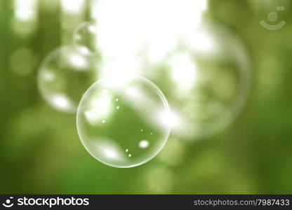 Blurred natural vector background. Blurred natural vector background with soap bubbles