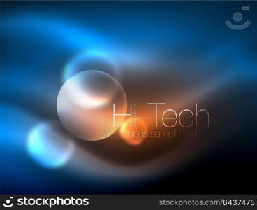 Blurred neon glowing circle, hi-tech modern bubble template, techno glowing glass round shapes or spheres. Geometric abstract background. Blurred neon glowing circle, hi-tech modern bubble template, techno glowing glass round shapes or spheres. Geometric abstract background. Vector illustration