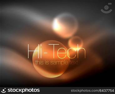 Blurred neon glowing circle, hi-tech modern bubble template, techno glowing glass round shapes or spheres. Geometric abstract background. Blurred neon glowing circle, hi-tech modern bubble template, techno glowing glass round shapes or spheres. Geometric abstract background. Vector illustration