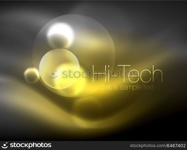 Blurred neon glowing circle, hi-tech modern bubble template, techno glowing glass round shapes or spheres. Geometric abstract background. Blurred neon glowing circle, hi-tech modern bubble template, techno glowing glass round shapes or spheres. Geometric abstract background. Vector illustration